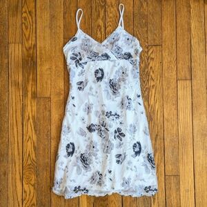 Vintage 90's Y2k Rose Floral Print Mini Dress